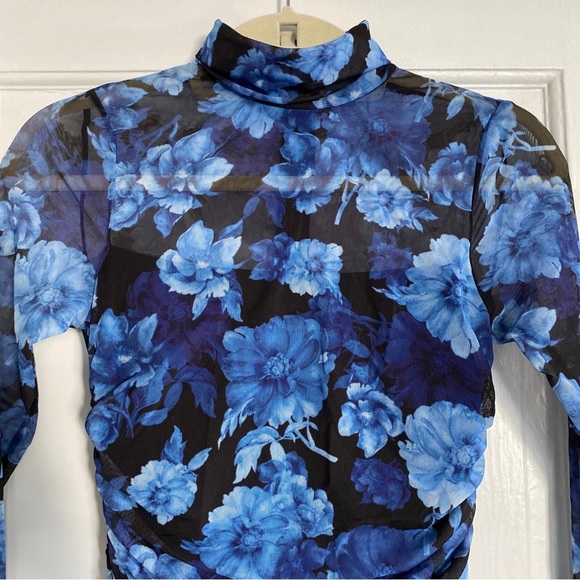 NWT Alice + Olivia Delora Turtleneck Mesh Dress 0 - Picture 9 of 10